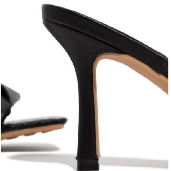 Woven Square Toe Mules – Black - Picture 7 of 10